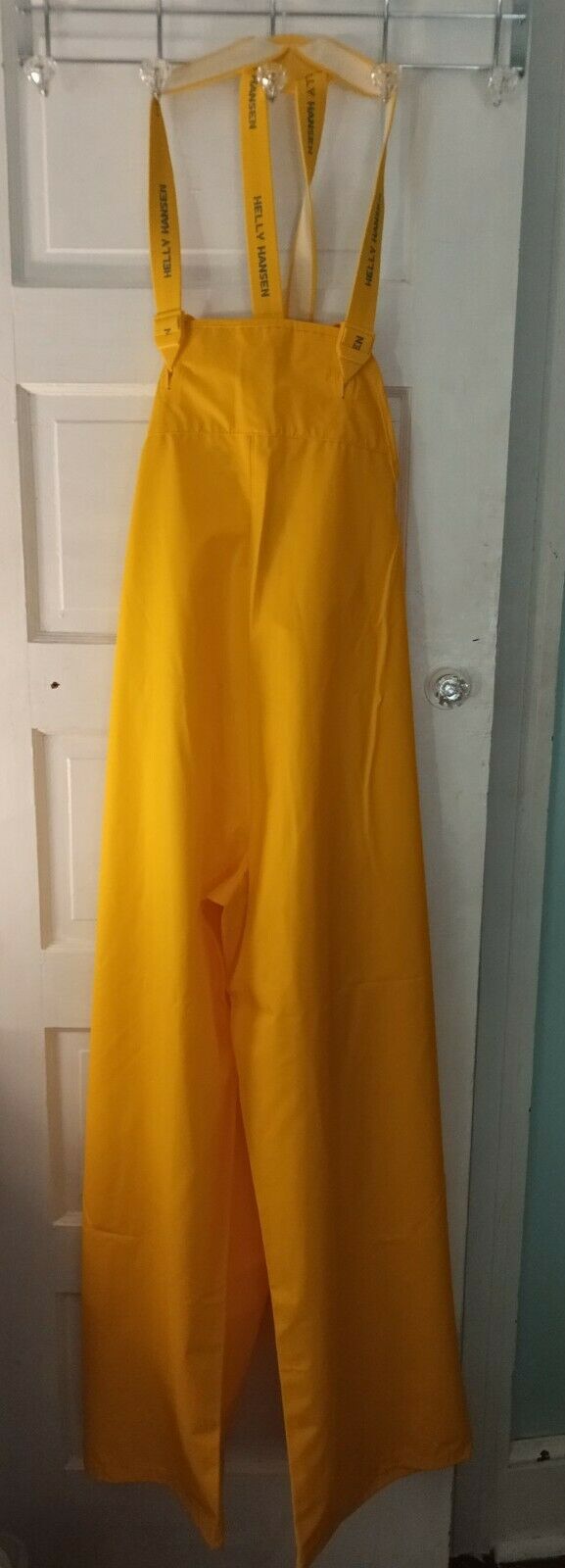 Nwt Helly Hansen Work Wear Men's Yellow Bib Rain Fishing Pants Large 54-56 Pvc