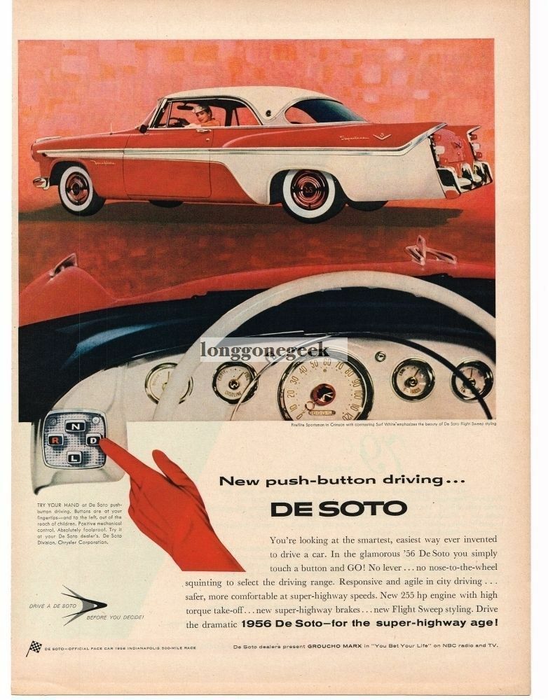 1956 Desoto Fireflite Sportsman Crimson 2-door Ht Vintage Ad