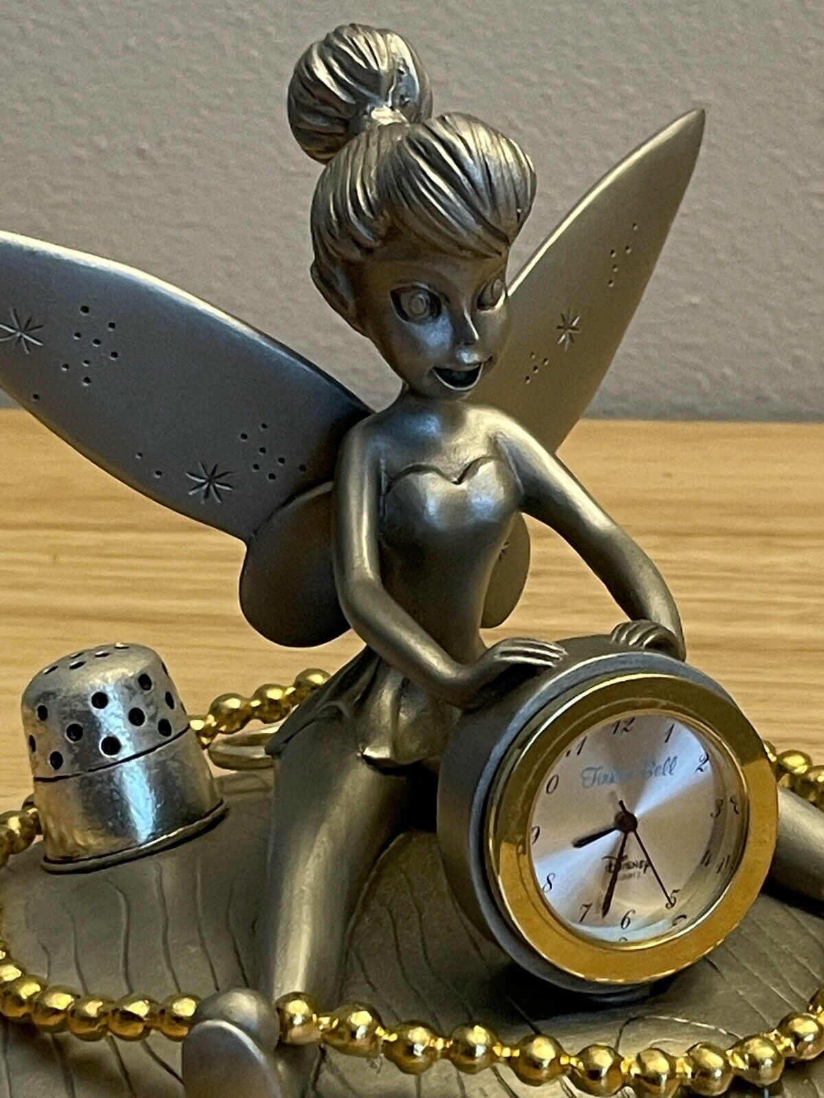 Disney Tinkerbell Pewter Clock #1409/5000 Limited Edition. Coa. Perfect!