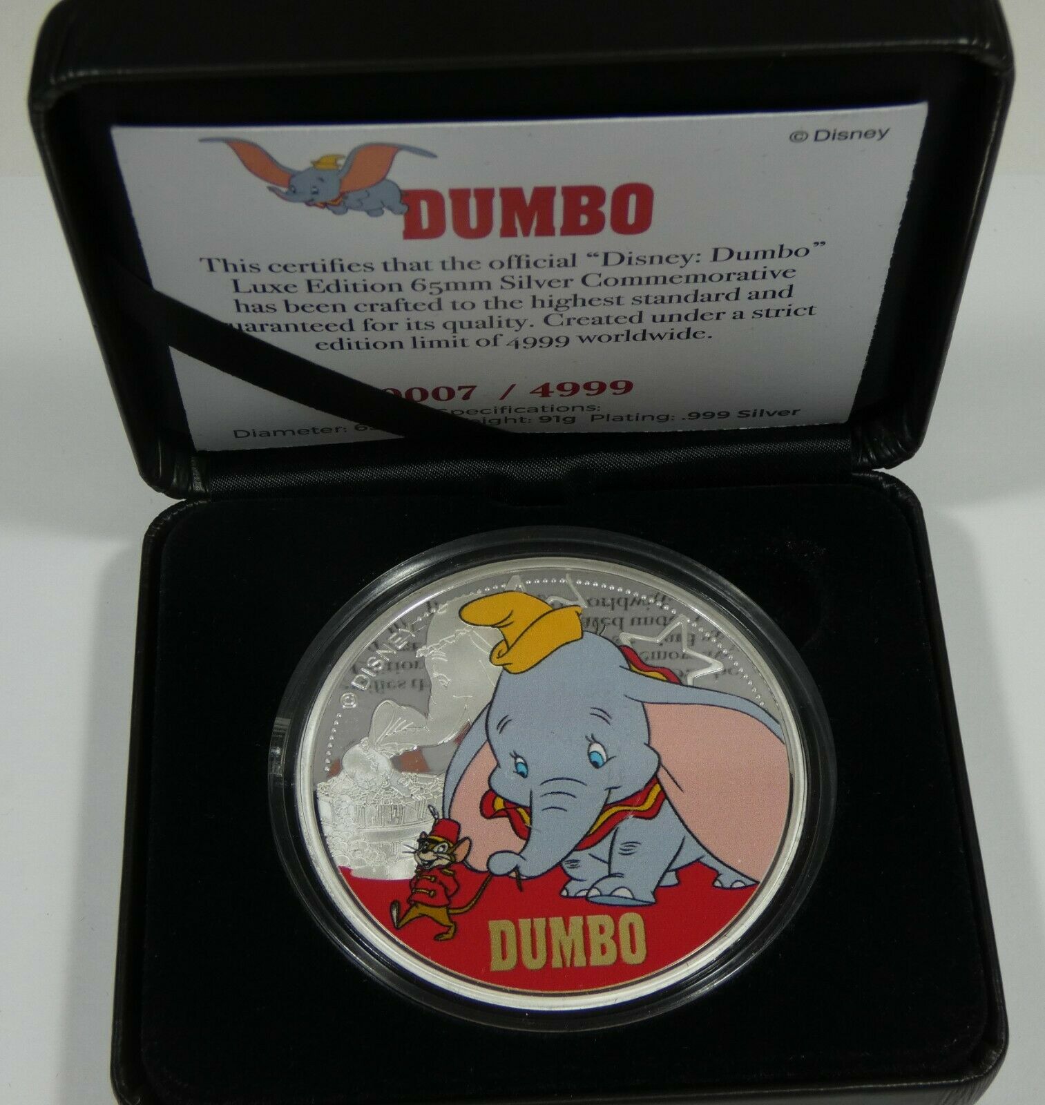 Disney's Dumbo Huge Luxe Edition 65mm Commemorative #0007/4999 Box & Coa