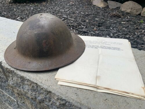 Ww1 Wwi 1st Infantry Division Big Red One Helmet And Paperwork