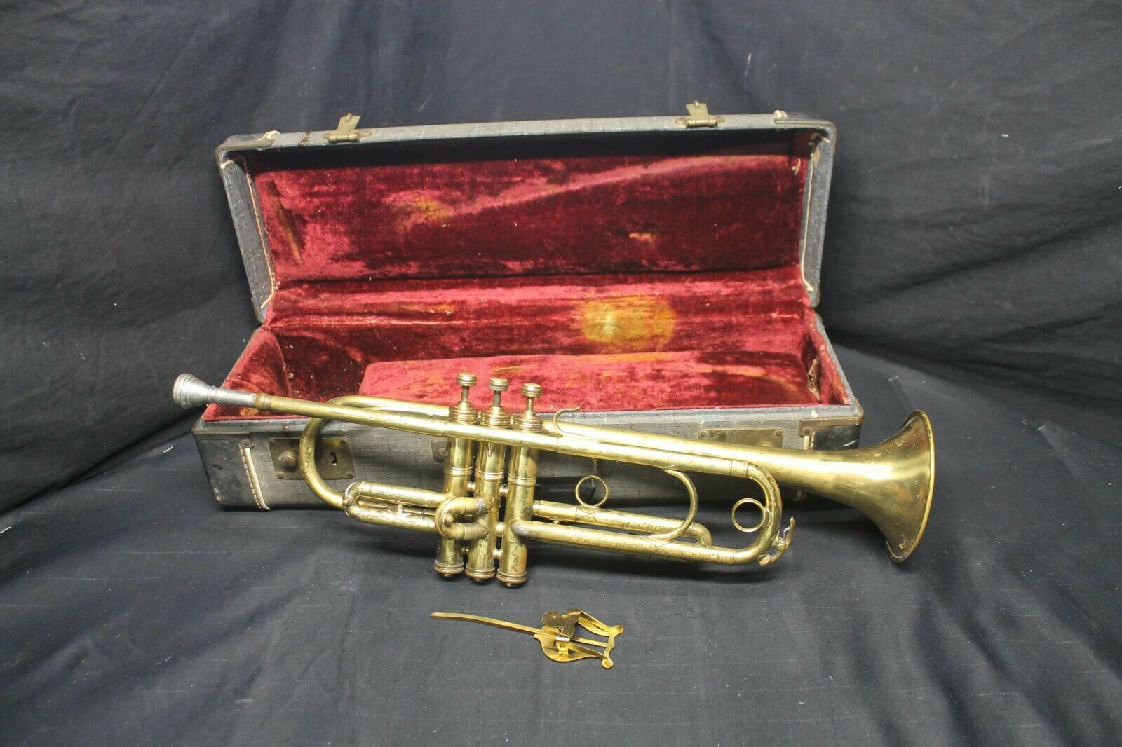 Vintage Pan American Trumpet With Case Elkhart Indiana Works -a1