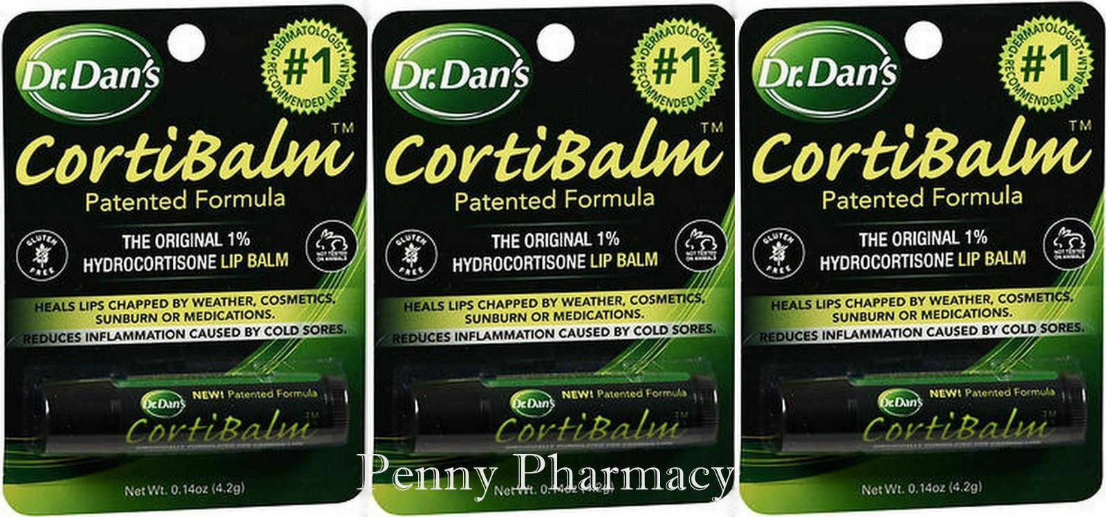Dr Dans Cortibalm Lip Balm For Chapped Lips ( 3 Pack ) New Look Arriving!