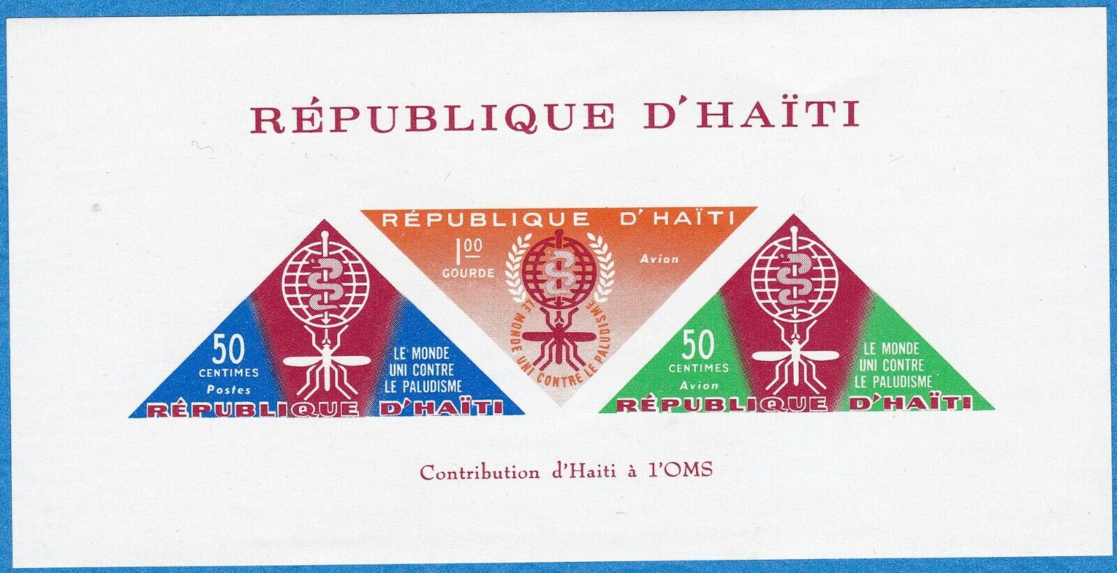 Haiti 1962 Sc-c190a Anti-malaria Imperf Souvenir Sheet Mnh Og - Us Seller