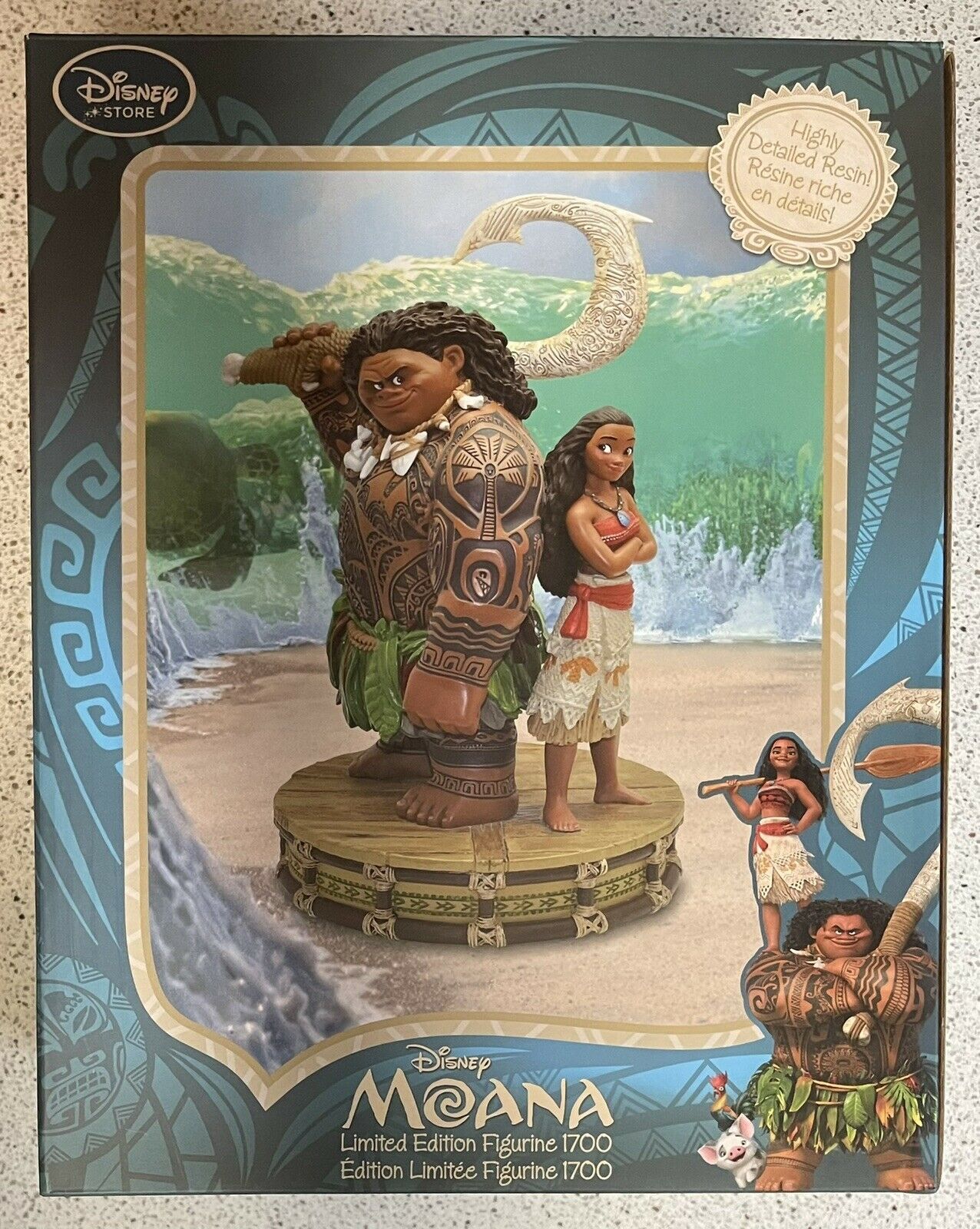 Disney Maui And Moana Limited Edition 1700 Figurine Medium Big Fig 10"