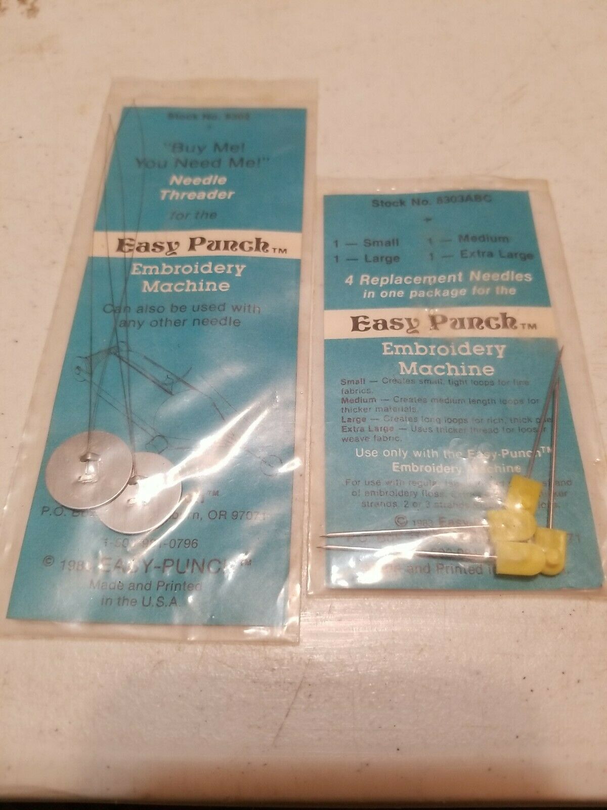 Easy Punch Embroidery Machine 4 Replacement Needles 8303abc &  Threaders 8302
