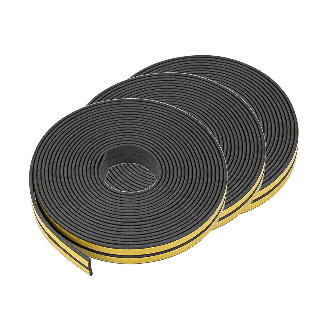 Foam Tape Adhesive Weather Strip 9mm Wide 2mm Thick, 5 Meters Long Black, 3pcs