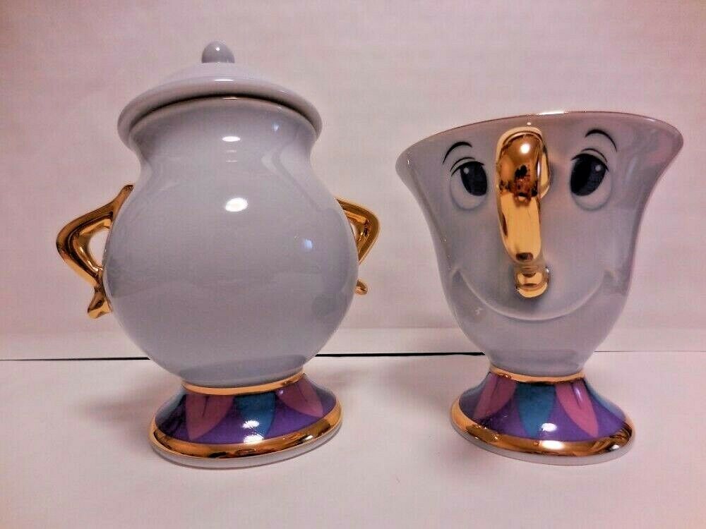 Tokyo Disneyland Limited Editions Beauty And The Beast Chip & Sugar Pot