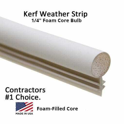 1/4" (foam-filled) Window Kerf Slot Sash Weatherstrip Seal Bulb [wht, Brn,blk]