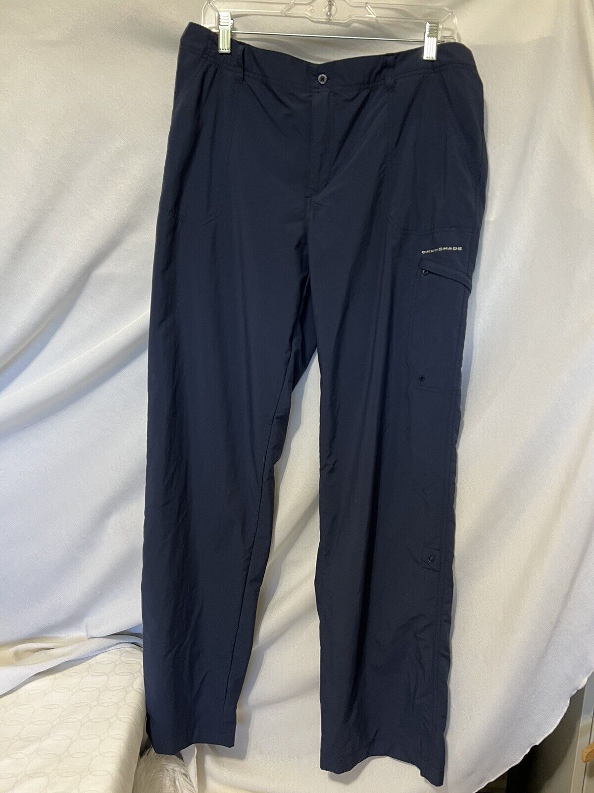 Columbia Pfg Performance Gear Pants Women's Size 14 Navy Omni Shade Euc
