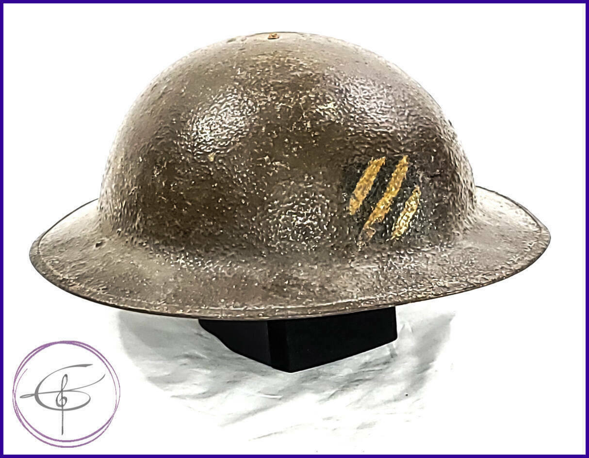 Original U.s. Wwi M1917 Doughboy Helmet Of The 3rd Infantry Division - Good Cond