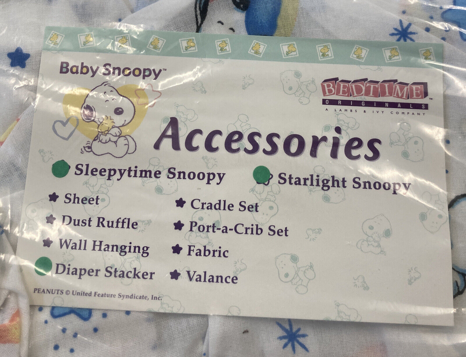 Baby Sleepytime Snoopy Peanuts Bedtime Original Diaper Stacker New