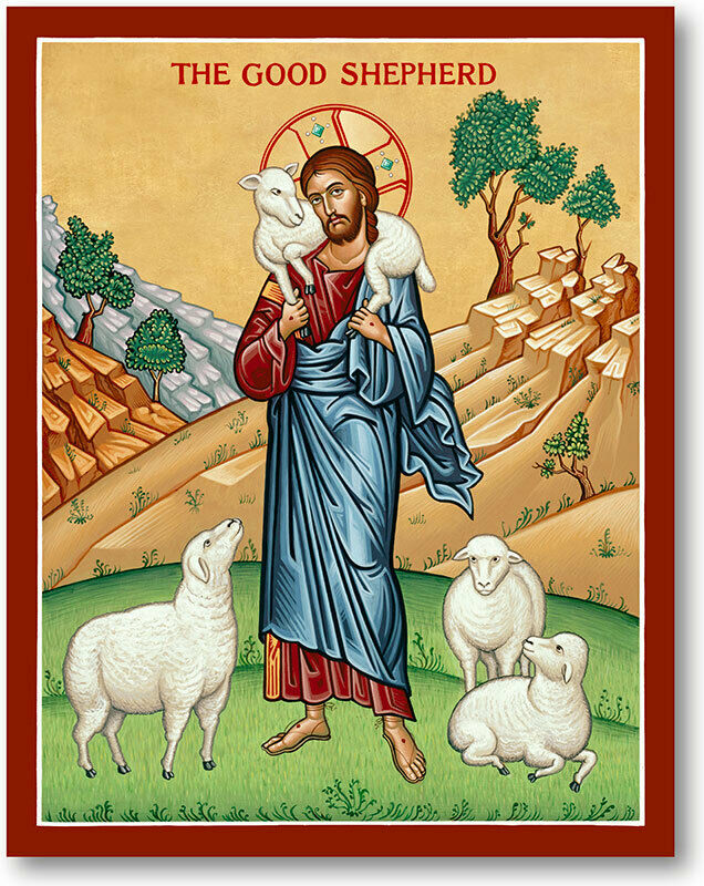 Jesus Good Shepherd Icon 8x10 Wooden Plaque By Monastery Icons New! Made Usa