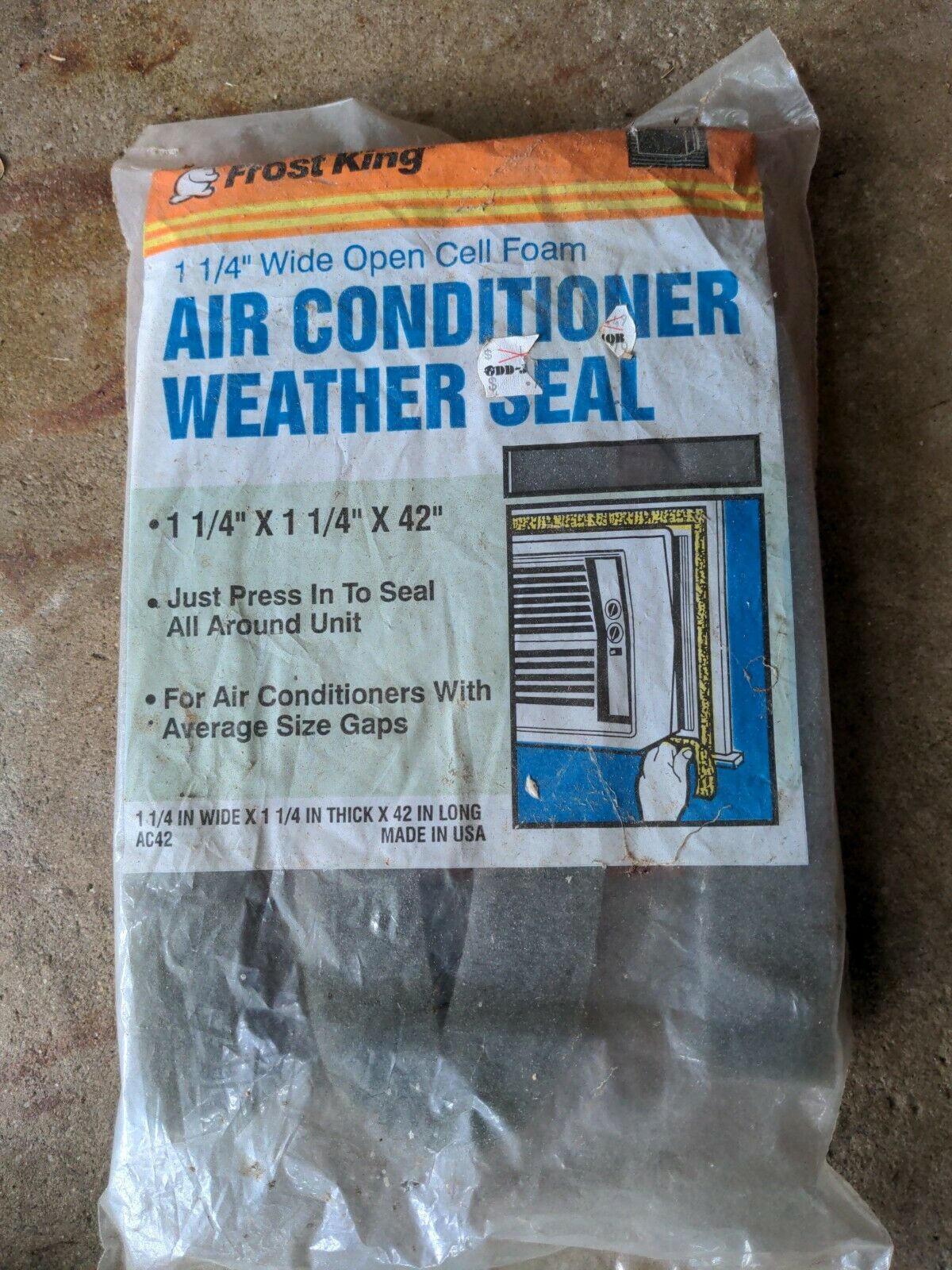 New Frost King Ac42 Window Air Conditioner Weather Seal Grey 1 1/4 X 42