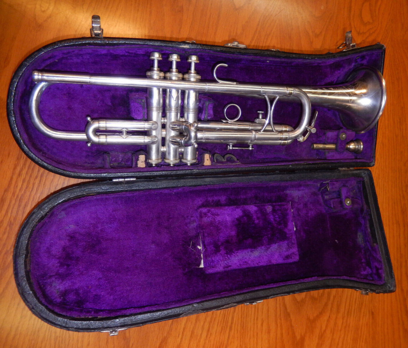 Hn White King Liberty Trumpet Silver Gold Lined Bell & Trimmings Case M.p. Lyre